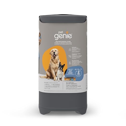 Pet Genie Cubeta | Sistema de eliminación de residuos de perros para control de olores en exteriores e interiores | Cubo de basura para excrementos de perro | Incluye 1 bolsa de repuesto cuadrada que - imagen 4