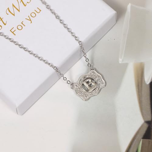 Belt Buckle Necklace Western Style Initial Letter Pendant Necklace, Decorative Belt Buckle Frame Design