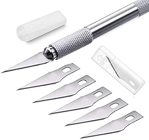 JustLatest Detail Pen Knife With 5 Sharp Blades For DIY, Art &amp; Craft Work (1 Detail Knife + 5 Blades)