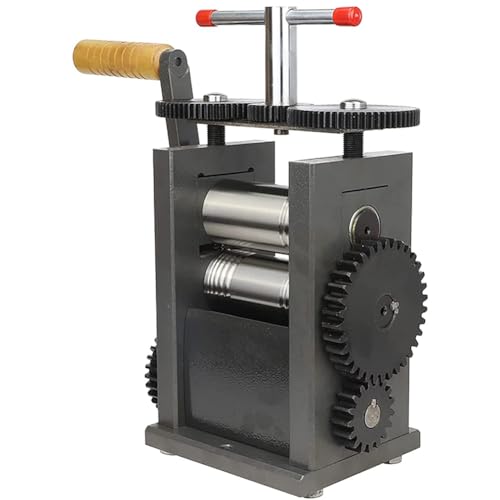 Laminatoio combinato manuale, Laminatoio per gioielli, Larghezza rulli: 120 mm, Attrezzatura per pressatura fogli di gioielli, per gioielleria