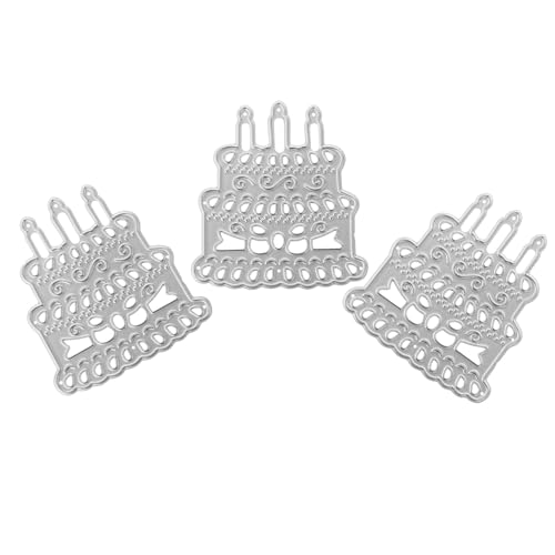 SAFIGLE Troqueles de Corte DIY para Manualidades, 3 Piezas de Metal Resistente para Decoración de Fiesta Cumpleaños, Plantillas para Scrapbooking, Estampado y Confección de Tarjetas