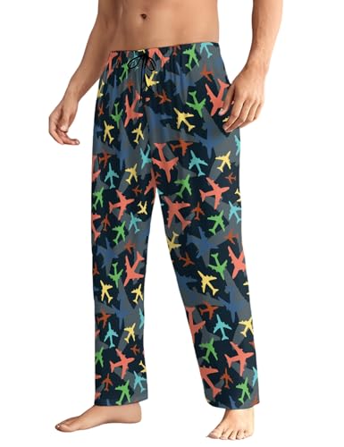 Men's Pajama Pants with Pockets Lightweight Breathable Waistband Elastic Sleep Pants for Men Soft Lounge Pants3