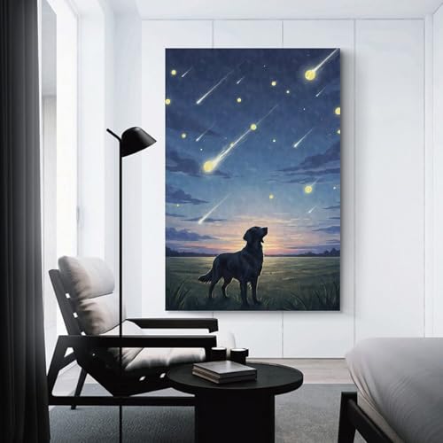 Flat-Coated Retriever Toile Murale Moderne Salon Chambre 40x60cm