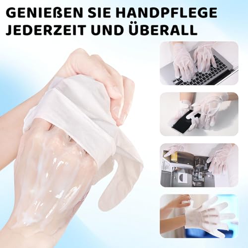 Aokitec Handmaske, 5 Paar Handmaske Handschuhe zur Reparatur trockener Hände, Feuchtigkeitshandschuhe zur Nagelpflege nach der Entfernung von Nailart, Handpflege für Männer und Frauen