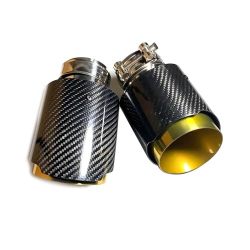 Tuyau d'échappement en acier doré 304 et carbone, finition luxe universelle