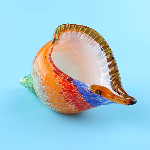 Hophen Rainbow Murano Art Glass Sea Shell Hand Blown Glass Conch Figurine Paperweight Sculpture Home Decoration Wedding Ornament #TOP3