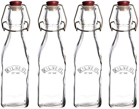 Kilner Clip Top Square Bottle 250ml Set of 4