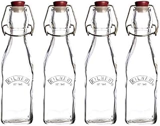 Kilner Clip Top Square Bottle 250ml Set of 4