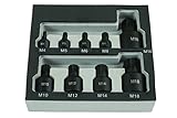 Impacto de aire calidad Laser 6725 bajo perfil Spline Socket Bit Set – Plata