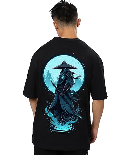 Image of fanideaz Mens Oversized Printed Half Sleeve Branded Cotton T-Shirt for Mens || Back Printed t Shirts for Men || Oversized t Shirts for Men