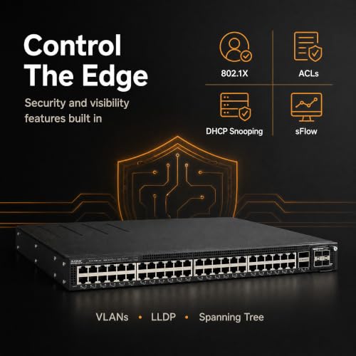 Image of Ruckus ICX7550-48-E2 Managed Switch, 48x 10 /100 /1000 Mbps RJ-45, 2x 40GbE QSFP+ + Modular Expansion Slot Uplinks - Stackable Campus Switch, 40 /100G Uplinks, Multigigabit PoE++ Ready
