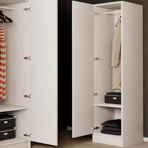 Linea Azzurra Armadio Camera da Letto con 1 Anta, 2 Ripiani e Asta Appendiabiti 180x45x60cm Armadio con Guardaroba per Camera da letto, Soggiorno, Ingresso Made in Italy