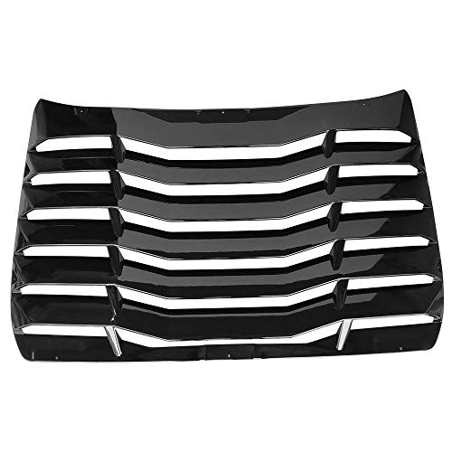 IKON MOTORSPORTS, Rear Window Louvers Compatible with 2016-2021 Honda Civic Sedan, IKON Style Gloss Black Cover Sun Shade Windshield Louvers ABS, 2017 2018 2019
