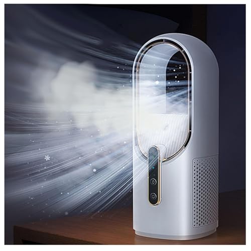 Wizvox Ventilador Sobremesa Sin Hojas, USB Recargable, con Humidificador Portable Air Conditioner con 3 Velocidades Portable Air Conditioner, MáS Seguro para Los NiñOs