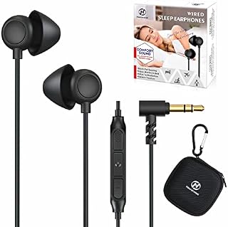 Hearprotek 2 Pairs Sleep Earbuds, Soft Comfortable in-Ear Earphones with mic-Low Profile Noise Reduction Headphones for Sleeping on Side, snoring, Yoga, Travel, Mediation & Relaxation