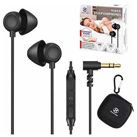 Hearprotek 2 Pairs Sleep Earbuds, Soft Comfortable in-Ear Earphones with mic-Low Profile Noise Reduction Headphones for Sleeping on Side, snoring, Yoga, Travel, Mediation & Relaxation Cover
