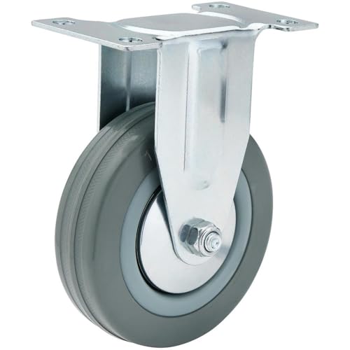 Image of Draper 65482 100 mm-Diameter Fixed Plate Fixing Rubber Castor Fixed
