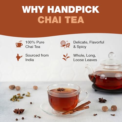 Image of HANDPICK Masala Chai Teabags (100 Count) Robust & Aromatic Authentic Chai