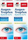 Doppelherz Augen-Tropfen Hyaluron 0,2% – Medizinprodukt ohne Konservierungsstoffe mit lindernder Wirkung bei trockenen Augen – 10 ml sterile Lösung (Packung mit 2)