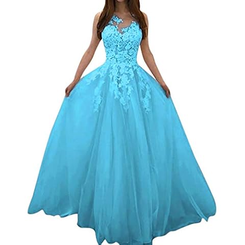 Dasongff Damen Hochzeitskleid Einfarbig Kleider Ärmellos V-Ausschnitt Split Maxi Abendkleid Abendkleid Brautjungfernkleider Spitze Sexy Schlitz Dress Maxikleid Freizeit Langes Kleid Cover