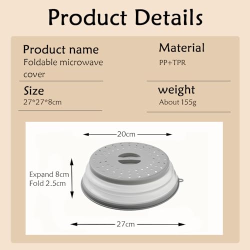 Miniatura 2 de Wnddle 2 Piezas Tapa Microondas, Tapa Microondas Plegable, Tapa Para Microondas, Tapa De Salpicaduras De Microondas, Tapa De Salpicaduras, Canasta De Filtro De Frutas Verduras Con Orificio De Vapor