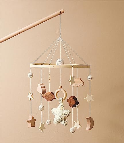 Promise Babe - Starry Sky Mobile for Crib, Handmade Nursery Mobile, Baby Bedroom Hanging Decoration Toy