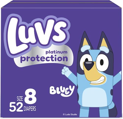 Luvs Platinum Protection Baby Diapers, Size 8, 52 Count
