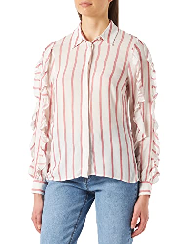 Marca Amazon - find. Blusa Mujer, Rojo (Red Stripe), 38, Label: S