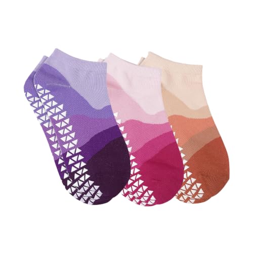 Image of Mint & Oak Pilates Socks with Grips for Women, Ankle Length Non-Slip Yoga Socks, Cotton Ideal For Yoga, Pilates, Gym, Workout, Cute Women's Gift