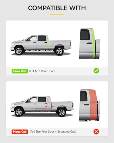 Image of 3W Floor Mats for 2019-2025 2026 Ram 2500 /3500 Crew Cab with Bucket Seat (Not for PTO KIT Models), All Weather TPE Custom Fit Dodge Ram 2500 /3500 Floor Liners 1st & 2nd Row (for Carpet Floor), Black