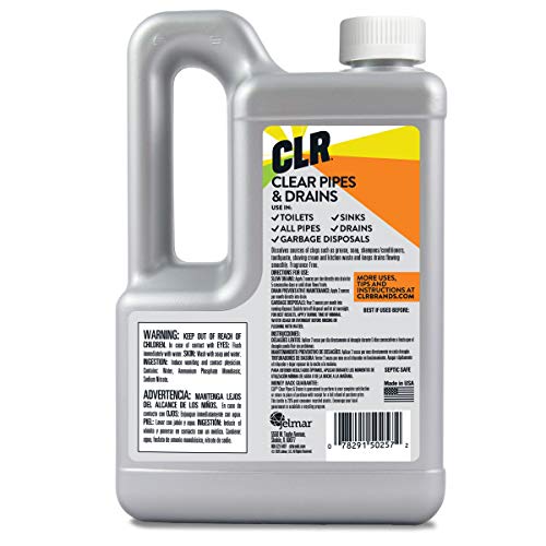 Clr Clear Pipes & Drains Clog Remover And Cleaner, For Shower, Sink, Toilet, Garbage Disposal, 42 Ounce Bottle #TOP1