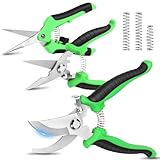 Ainiv 3 PCS Forbici da Potatura da Giardino, Set di Forbici da Giardino, Forbici da Potatura da Giardinaggio in Acciaio Inossidabile, Manici Rivestiti in PP Antiscivolo, per Piante, Siepi e Fiori