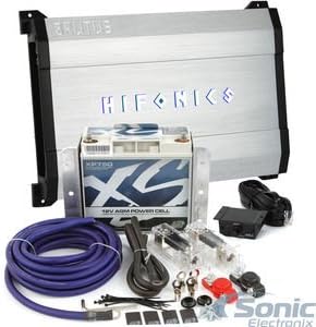 Amazon Co Jp Hifonicsアンプと補助バッテリーキットコンボ1100 W Rms Brx1100 1d Monoblockアンプ Xp750 Agmバッテリー電源セル インストールキット1000 1500ワットオーディオシステム 車 バイク
