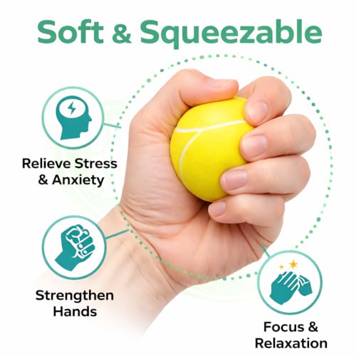 Image of Asera Tennis Ball Style Soft Sponge Balls for Kids, Set of 12 | Lightweight Yellow Sports Play Balls for Indoor & Outdoor Games | Safe Soft Foam Toy for Toddlers, Birthday Return Gifts & Party Favors
