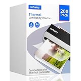 Thermal Laminating Sheets, 9” x 11.5” Laminating Sheets, 3 Mil Thickness Clear Laminating Pouches, Compatible Thermal Laminators, 200 Packs.