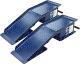 TCE Truck Ramps for Oil Changes, Designed for Heavy Duty Trucks - 20 Ton (40,000 lbs) Capacity, Blue