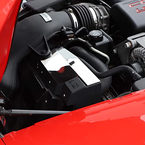 Image of Engine Bay Panel Cover for C6 Corvette 2005-2013, Stainless Steel Rear Engine Cover Guards Protector Splash Shield, Fuse Box Cover (Type M Air Filter Element Side Baffle)