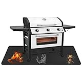 Feuerfeste Unterlage, Hitzeschutzmatte Grillmatte für Holzkohlegrill Gasgrill, Silikon-Glasfaser Faltbare Bodenschutzmatte Grill Matten für Boden, Rasen, Camping, Deckschutz (90x120cm)