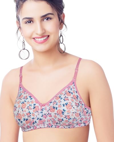 Image of Brida Monica Women's Wide Strap Bra - Soft Hosiery Cotton, Non-Padded, Wireless, Seamless Full Coverage T-Shirt Bra