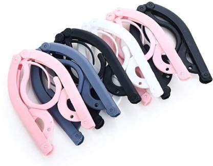 Zms Marketing Travel Hangers - Portable Folding Clothes Hangers Travel Accessories Foldable Clothes Hangers Drying Rack for Travel Plastic Pack of 6 Hangers