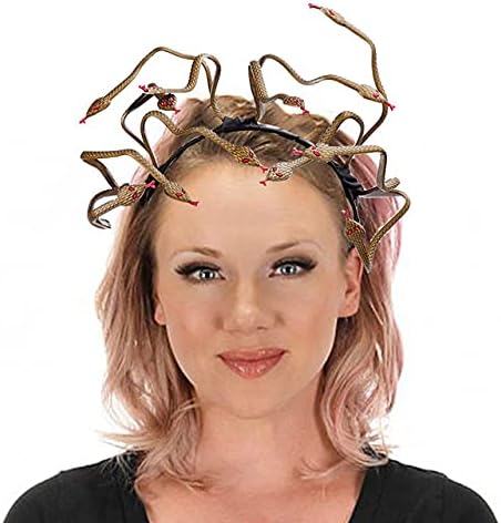 YJZQ Halloween Snake Headpiece - Novelty Headdress for Dress Up Carnival, Party, Cosplay & Role Play, Golden, 23*23cm - Image 3