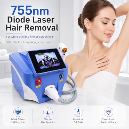 Macchina professionale di depilazione del laser a diodi a lunghezza d'onda, raffreddamento a zaffiro freddo 100J/cm2, riduzione permanente dei capelli del corpo per uso domestico, 755/808/1064nm per t