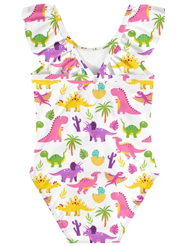 Image of Girls One Piece Swimsuits Toddler Cute Ruffle Bathing Suits Quick Dry Beach Swimwear Size 2-7 Years