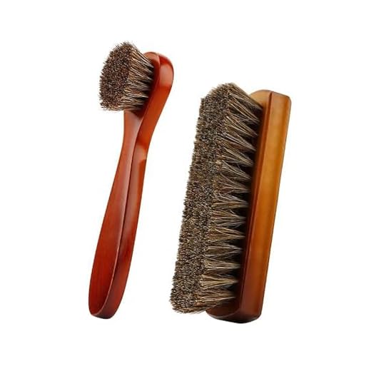 Kit de escova de sapato de crina de cavalo, 2 peças, escova de vassoura manual, feita de cerdas de cabelo de cavalo para limpeza de sapatos, botas, balcão, cama, Marrom, M