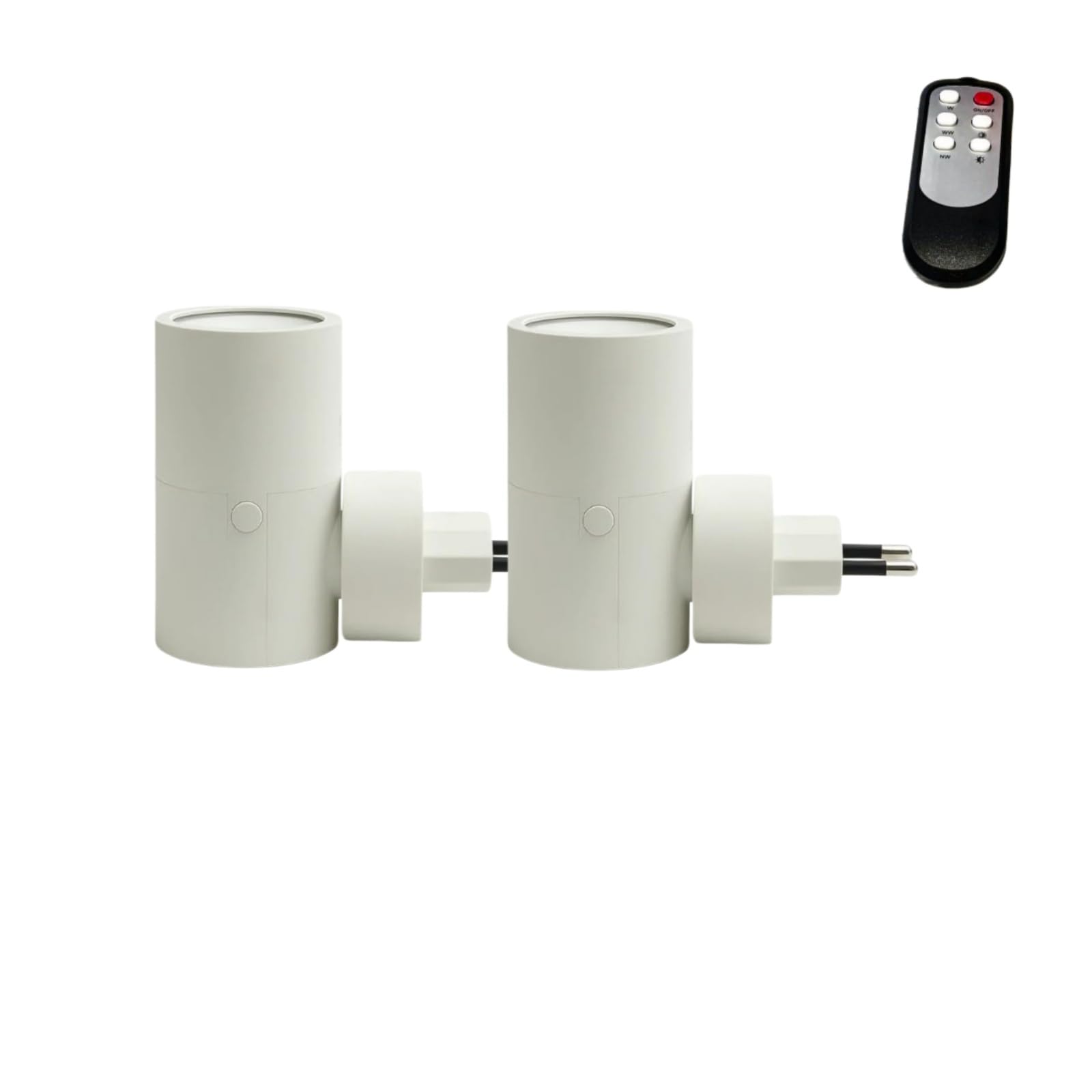 The Light Supplier PLUGIFY One, Moderne Steckerlampe mit Fernbedienung, 3 Lichtfarben, für Flur Bad und Schlafzimmer (Weiß,2 Stück)
