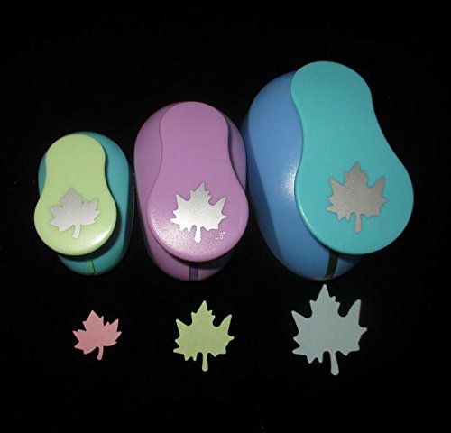 Fascola Set Of 3Pcs Maple Leaves(1 Inch+1.5 Inch+2 Inch )Craft Punch Set Round Paper Punch Punch Craft Scrapbooking Eva Punches (Maple Leaves) #TOP22