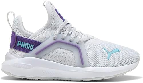 PUMA Unisex-Child Softride ENZO Alternative Closure Shoes, Silver Mist-Team Viol