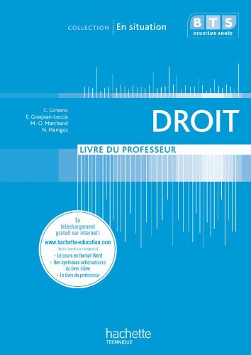 Télécharger Droit, BTS 2e année, Livre du professeur, éd. 2010 PDF Ebook En Ligne