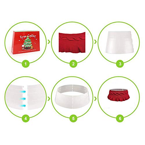 Gentlecarin Christmas Tree Collar, Knitted Red Christmas Tree Ring, 3D Christmas Tree Bottom Decoration For Homes, Shopping Malls Yards Squares 70Cm #TOP6