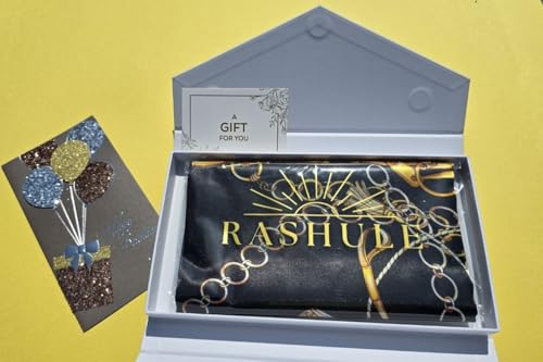 GIFTS FOR WOMEN Fashion Large 35"x35" Square Silk Feeling Head, Hair and Neck Scarf, Head Hair Wrap in Luxury Clutch-Style Gift Box4